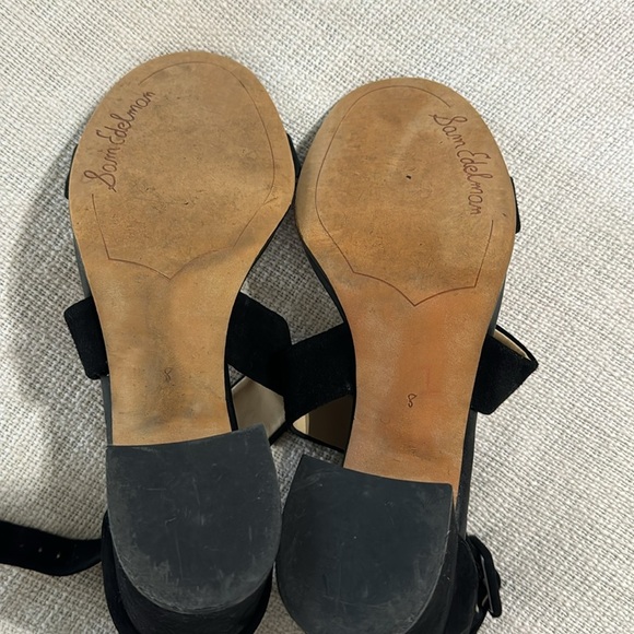 Sam Edelman Black Sammy Suede Cross Strapped Heel - Picture 7 of 11